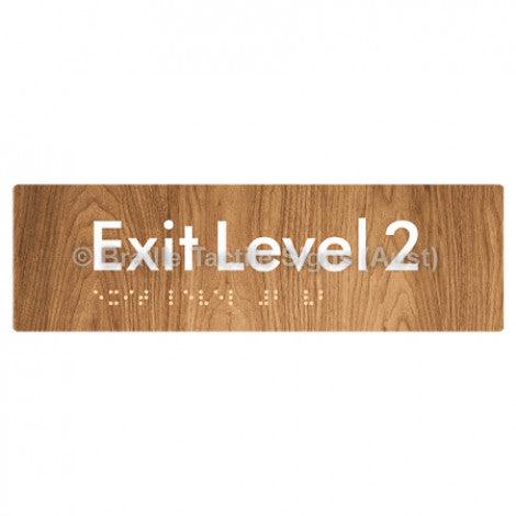 Braille Sign Exit Level 2 - Braille Tactile Signs (Aust) - BTS278-02-wdg - Fully Custom Signs - Fast Shipping - High Quality - Australian Made & Owned