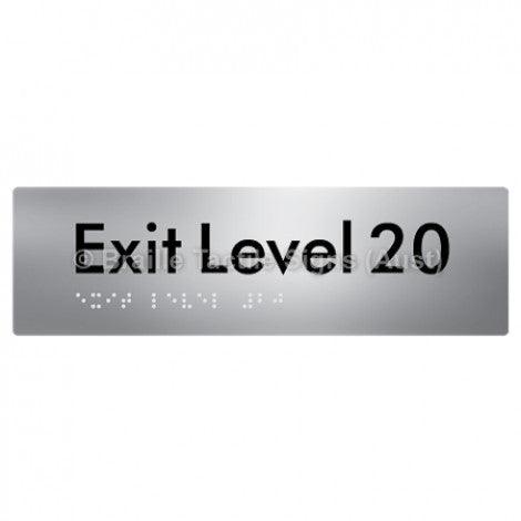 Braille Sign Exit Level 20 - Braille Tactile Signs (Aust) - BTS278-20-aliS - Fully Custom Signs - Fast Shipping - High Quality - Australian Made & Owned