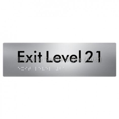 Braille Sign Exit Level 21 - Braille Tactile Signs (Aust) - BTS278-21-aliS - Fully Custom Signs - Fast Shipping - High Quality - Australian Made & Owned