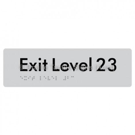 Braille Sign Exit Level 23 - Braille Tactile Signs (Aust) - BTS278-23-slv - Fully Custom Signs - Fast Shipping - High Quality - Australian Made & Owned