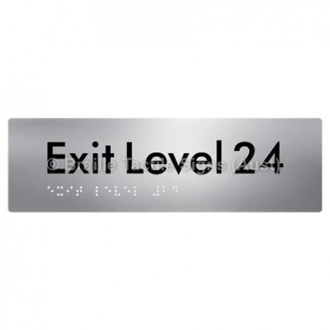 Braille Sign Exit Level 24 - Braille Tactile Signs (Aust) - BTS278-24-aliS - Fully Custom Signs - Fast Shipping - High Quality - Australian Made & Owned