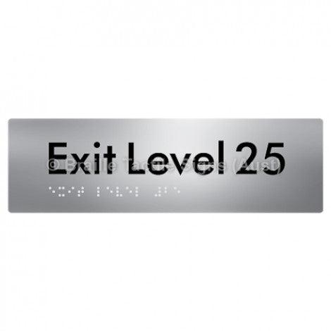 Braille Sign Exit Level 25 - Braille Tactile Signs (Aust) - BTS278-25-aliS - Fully Custom Signs - Fast Shipping - High Quality - Australian Made & Owned