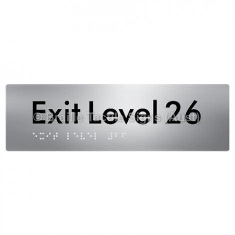 Braille Sign Exit Level 26 - Braille Tactile Signs (Aust) - BTS278-26-aliS - Fully Custom Signs - Fast Shipping - High Quality - Australian Made & Owned