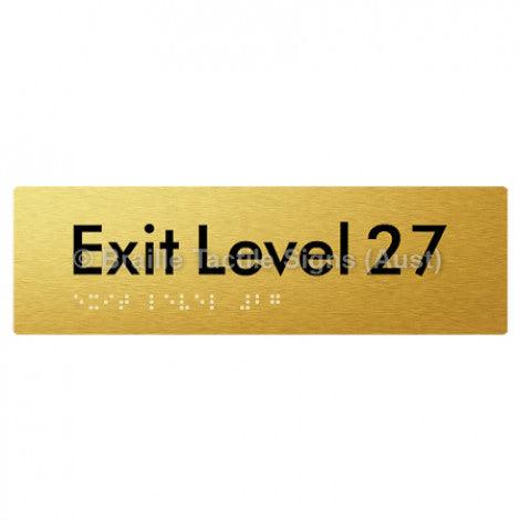 Braille Sign Exit Level 27 - Braille Tactile Signs (Aust) - BTS278-27-aliG - Fully Custom Signs - Fast Shipping - High Quality - Australian Made & Owned