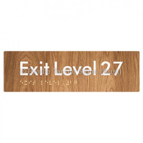 Braille Sign Exit Level 27 - Braille Tactile Signs (Aust) - BTS278-27-wdg - Fully Custom Signs - Fast Shipping - High Quality - Australian Made & Owned