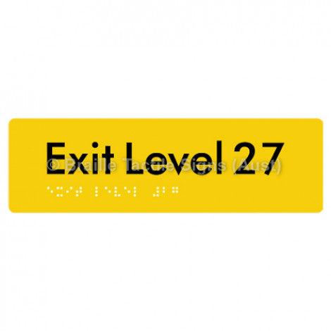 Braille Sign Exit Level 27 - Braille Tactile Signs (Aust) - BTS278-27-yel - Fully Custom Signs - Fast Shipping - High Quality - Australian Made & Owned