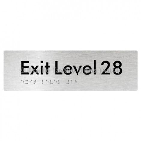 Braille Sign Exit Level 28 - Braille Tactile Signs (Aust) - BTS278-28-aliB - Fully Custom Signs - Fast Shipping - High Quality - Australian Made & Owned