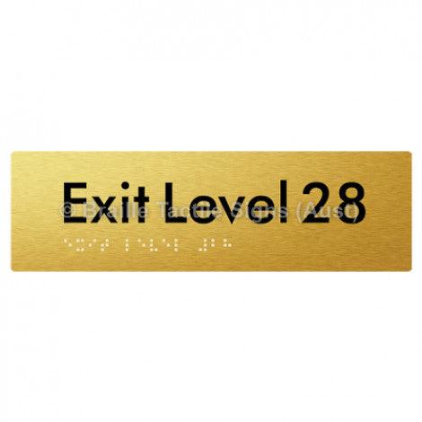 Braille Sign Exit Level 28 - Braille Tactile Signs (Aust) - BTS278-28-aliG - Fully Custom Signs - Fast Shipping - High Quality - Australian Made & Owned