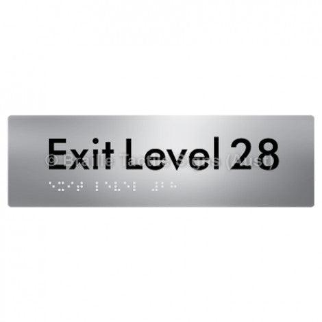 Braille Sign Exit Level 28 - Braille Tactile Signs (Aust) - BTS278-28-aliS - Fully Custom Signs - Fast Shipping - High Quality - Australian Made & Owned