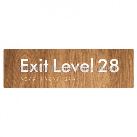 Braille Sign Exit Level 28 - Braille Tactile Signs (Aust) - BTS278-28-wdg - Fully Custom Signs - Fast Shipping - High Quality - Australian Made & Owned