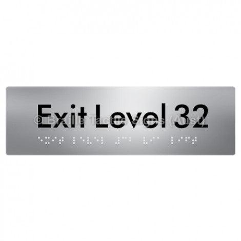 Braille Sign Exit Level 32 - Braille Tactile Signs (Aust) - BTS278-32-aliS - Fully Custom Signs - Fast Shipping - High Quality - Australian Made & Owned
