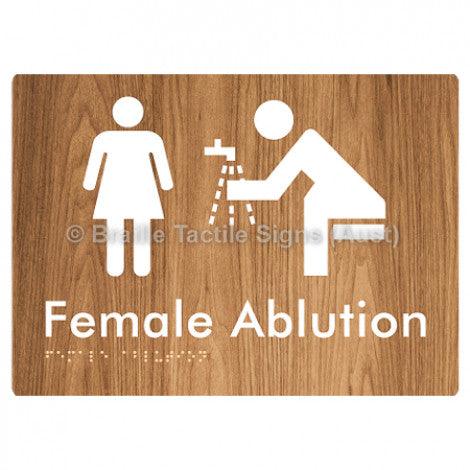 Braille Sign Female Ablution - Braille Tactile Signs (Aust) - BTS317-wdg - Fully Custom Signs - Fast Shipping - High Quality - Australian Made &amp; Owned