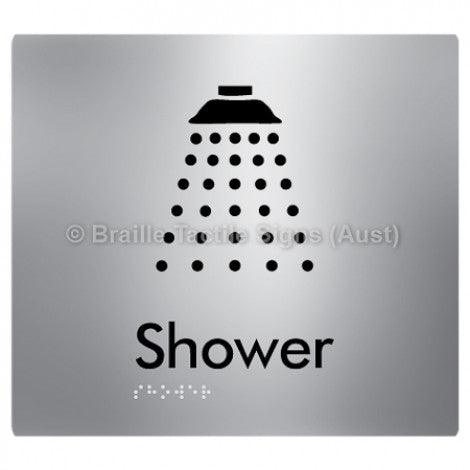 Braille Sign Shower - Braille Tactile Signs (Aust) - BTS63-aliS - Fully Custom Signs - Fast Shipping - High Quality - Australian Made &amp; Owned