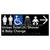 Unisex Accessible Toilet LH / Shower / Baby Change w/ Large Arrow: