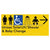 Unisex Accessible Toilet LH / Shower / Baby Change w/ Large Arrow:
