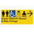 Unisex Accessible Toilet LH / Shower / Baby Change w/ Large Arrow: