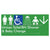 Unisex Accessible Toilet RH / Shower / Baby Change w/ Large Arrow