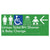 Unisex Accessible Toilet RH / Shower / Baby Change w/ Large Arrow