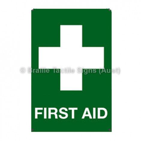 Braille Sign First Aid Kit Location Sign - Braille Tactile Signs (Aust) - FS008 - Fully Custom Signs - Fast Shipping - High Quality - Australian Made & Owned