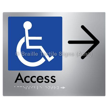 Braille Sign Accessible Entry w/ Large Arrow: - Braille Tactile Signs Aust. - BTS37->R-aliS - Custom Signs - Fast Shipping - High Quality - Australian Made & Owned