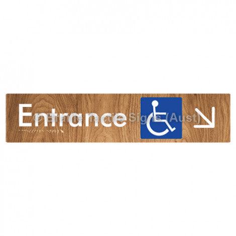 Braille Sign Accessible Entry w/ Large Arrow: DR - Braille Tactile Signs Aust. - BTS59->DR-wdg - Custom Signs - Fast Shipping - High Quality - Australian Made & Owned