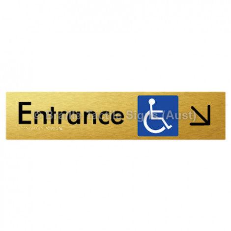 Braille Sign Accessible Entry w/ Large Arrow: DR - Braille Tactile Signs Aust. - BTS59->DR-aliG - Custom Signs - Fast Shipping - High Quality - Australian Made & Owned