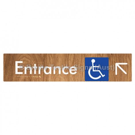 Braille Sign Accessible Entry w/ Large Arrow: UL - Braille Tactile Signs Aust. - BTS59->UL-wdg - Custom Signs - Fast Shipping - High Quality - Australian Made & Owned
