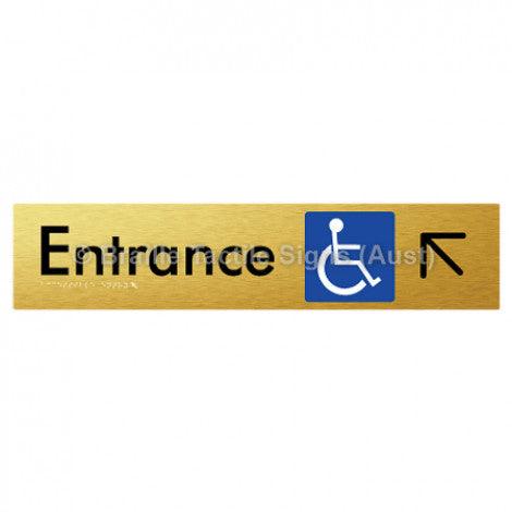 Braille Sign Accessible Entry w/ Large Arrow: UL - Braille Tactile Signs Aust. - BTS59->UL-aliG - Custom Signs - Fast Shipping - High Quality - Australian Made & Owned