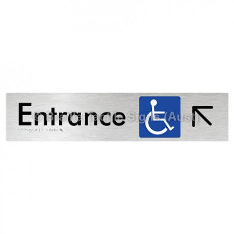 Braille Sign Accessible Entry w/ Large Arrow: UL - Braille Tactile Signs Aust. - BTS59->UL-aliB - Custom Signs - Fast Shipping - High Quality - Australian Made & Owned