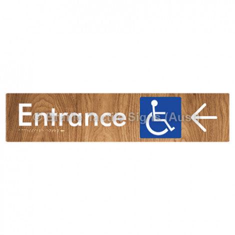 Braille Sign Accessible Entry with Large Arrow - Braille Tactile Signs Aust. - BTS59->L-wdg - Custom Signs - Fast Shipping - High Quality - Australian Made & Owned
