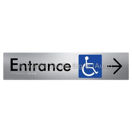 Braille Sign Accessible Entry with Large Arrow - Braille Tactile Signs Aust. - BTS59->R-aliS - Custom Signs - Fast Shipping - High Quality - Australian Made & Owned