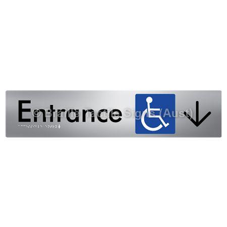 Braille Sign Accessible Entry with Large Arrow - Braille Tactile Signs Aust. - BTS59->D-aliS - Custom Signs - Fast Shipping - High Quality - Australian Made & Owned