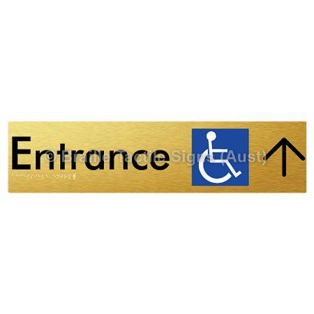 Braille Sign Accessible Entry with Large Arrow - Braille Tactile Signs Aust. - BTS59->U-aliG - Custom Signs - Fast Shipping - High Quality - Australian Made & Owned
