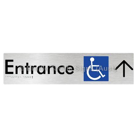 Braille Sign Accessible Entry with Large Arrow - Braille Tactile Signs Aust. - BTS59->U-aliB - Custom Signs - Fast Shipping - High Quality - Australian Made & Owned