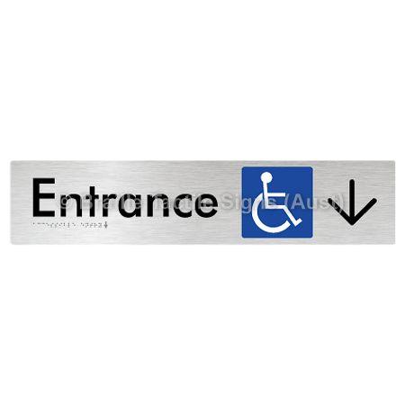 Braille Sign Accessible Entry with Large Arrow - Braille Tactile Signs Aust. - BTS59->D-aliB - Custom Signs - Fast Shipping - High Quality - Australian Made & Owned