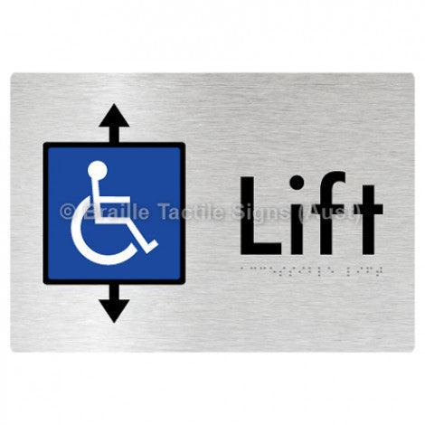 Braille Sign Accessible Lift - Braille Tactile Signs Aust. - BTS95-aliB - Custom Signs - Fast Shipping - High Quality - Australian Made & Owned