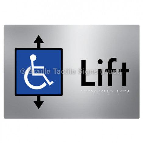 Braille Sign Accessible Lift - Braille Tactile Signs Aust. - BTS95-aliS - Custom Signs - Fast Shipping - High Quality - Australian Made & Owned