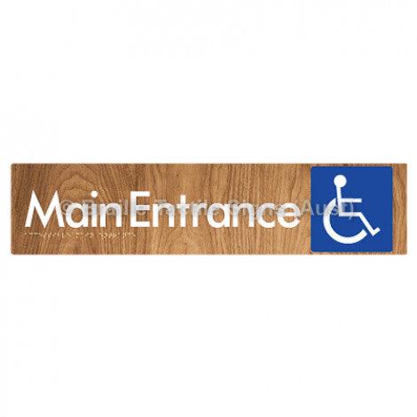Braille Sign Accessible Main Entrance - Braille Tactile Signs Aust. - BTS263-wdg - Custom Signs - Fast Shipping - High Quality - Australian Made & Owned