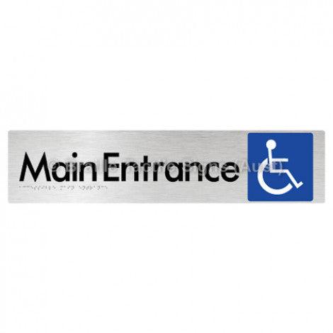Braille Sign Accessible Main Entrance - Braille Tactile Signs Aust. - BTS263-aliB - Custom Signs - Fast Shipping - High Quality - Australian Made & Owned