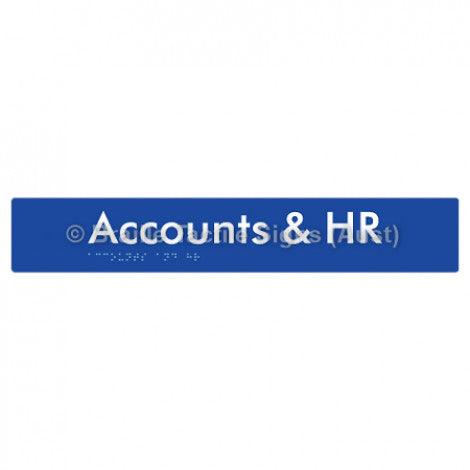 Braille Sign Accounts & HR - Braille Tactile Signs Aust. - BTS328-blu - Custom Signs - Fast Shipping - High Quality - Australian Made & Owned