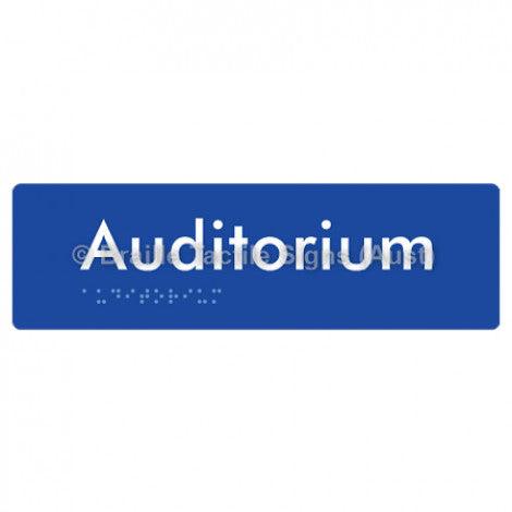Braille Sign Auditorium - Braille Tactile Signs Aust. - BTS86-blu - Custom Signs - Fast Shipping - High Quality - Australian Made & Owned