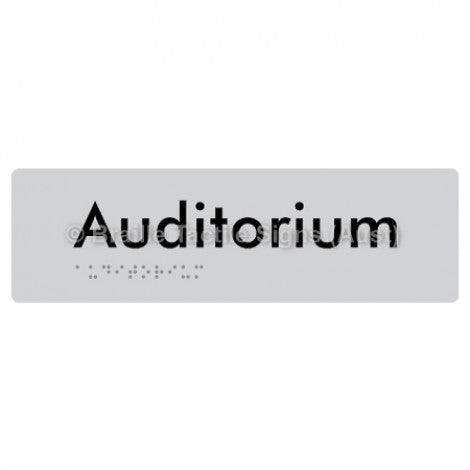 Braille Sign Auditorium - Braille Tactile Signs Aust. - BTS86-slv - Custom Signs - Fast Shipping - High Quality - Australian Made & Owned
