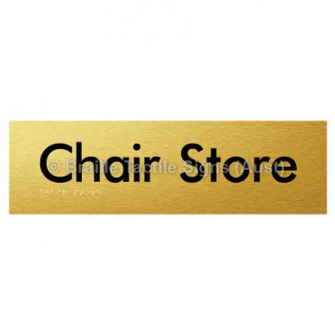 Braille Sign Chair Store - Braille Tactile Signs Aust. - BTS212-aliG - Custom Signs - Fast Shipping - High Quality - Australian Made & Owned