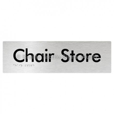 Braille Sign Chair Store - Braille Tactile Signs Aust. - BTS212-aliB - Custom Signs - Fast Shipping - High Quality - Australian Made & Owned