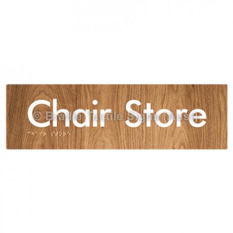 Braille Sign Chair Store - Braille Tactile Signs Aust. - BTS212-wdg - Custom Signs - Fast Shipping - High Quality - Australian Made & Owned