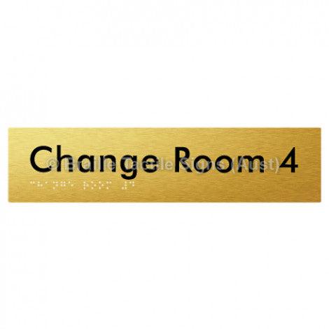 Braille Sign Change Room 4 - Braille Tactile Signs Aust. - BTS134-04-aliG - Custom Signs - Fast Shipping - High Quality - Australian Made & Owned