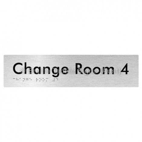 Braille Sign Change Room 4 - Braille Tactile Signs Aust. - BTS134-04-aliB - Custom Signs - Fast Shipping - High Quality - Australian Made & Owned