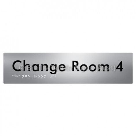 Braille Sign Change Room 4 - Braille Tactile Signs Aust. - BTS134-04-aliS - Custom Signs - Fast Shipping - High Quality - Australian Made & Owned