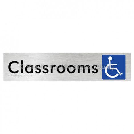 Braille Sign Classrooms Access - Braille Tactile Signs Aust. - BTS192-aliB - Custom Signs - Fast Shipping - High Quality - Australian Made & Owned