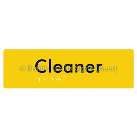 Braille Sign Cleaner - Braille Tactile Signs Aust. - BTS85-yel - Custom Signs - Fast Shipping - High Quality - Australian Made & Owned